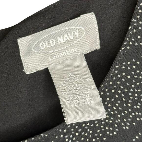 Old Navy Vintage Black and White Polka Dot Stripe Lined Sleeveless Slip Dress 16 - Picture 3 of 5